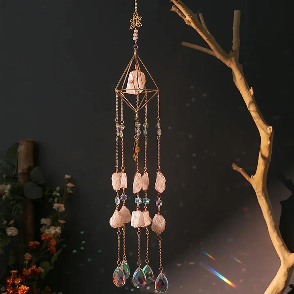 Natural Agate Dream Catcher Wall Hanging Moon Star Sun Crystal Stone Dream Catcher Garden Bedroom Agate Wall Hanging Decorations